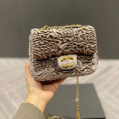 Camellia Flower Velvet Fashion Bag PD10061428