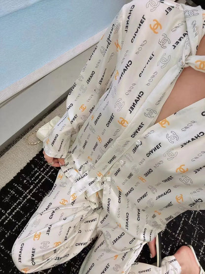 Premium Satin Print Shirt Trousers Suit 1024050910