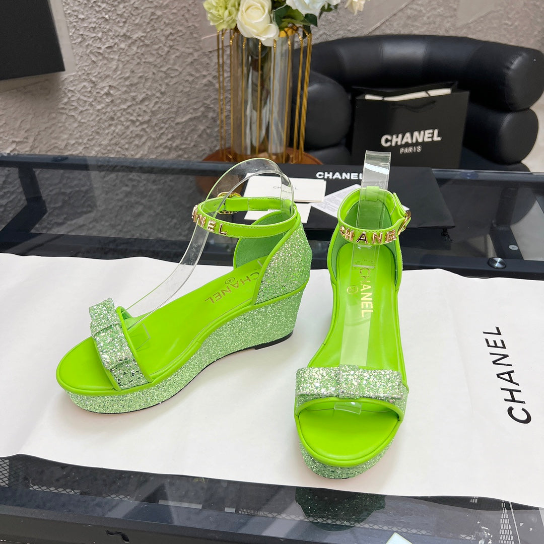 Chane1 top fashion thick sole sequined sandals 0724030815