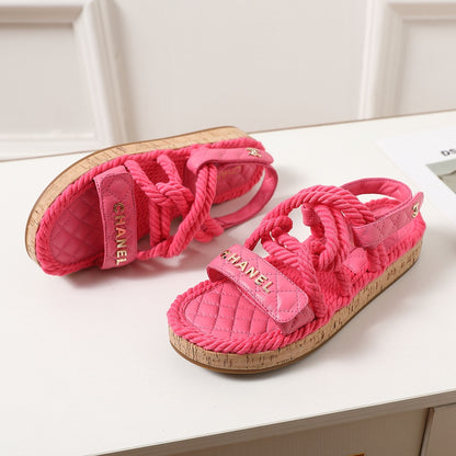 CNL rope rhombus platform sandals 0724060603
