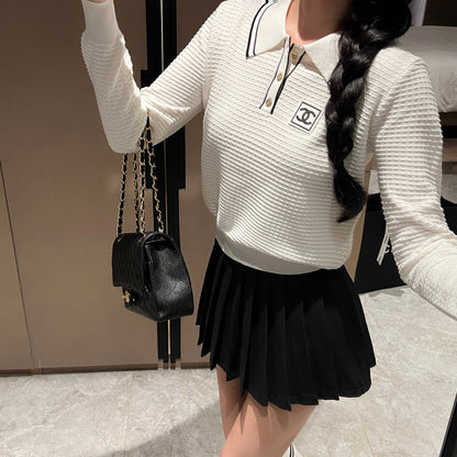 CNL Stand collar knitted long sleeve sweater 0724090303