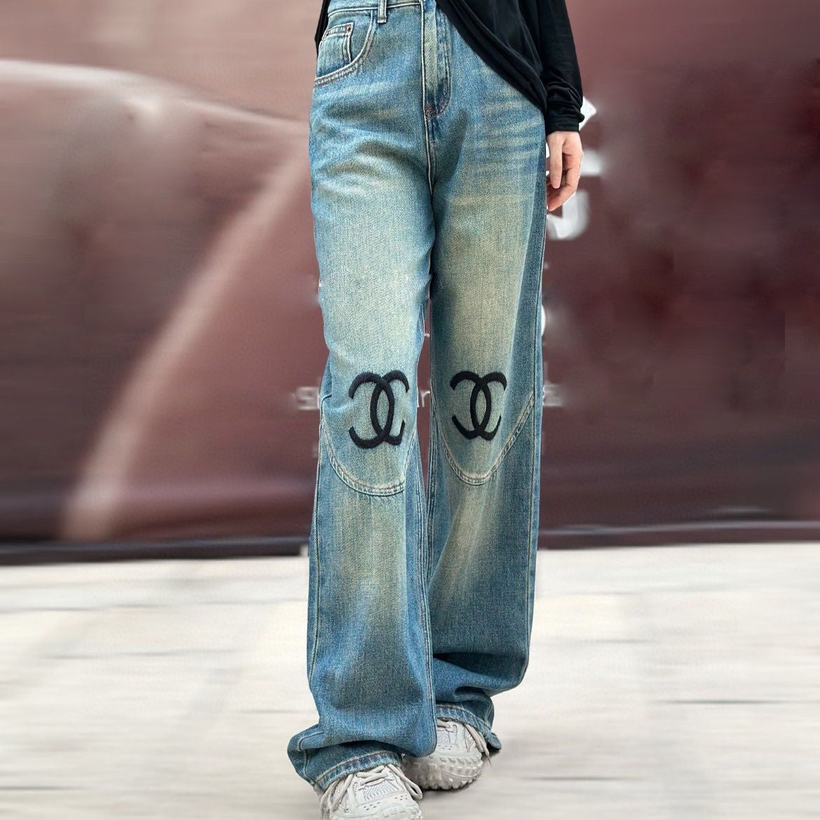 Fashion Straight Leg Printed Jeans PD1023081121