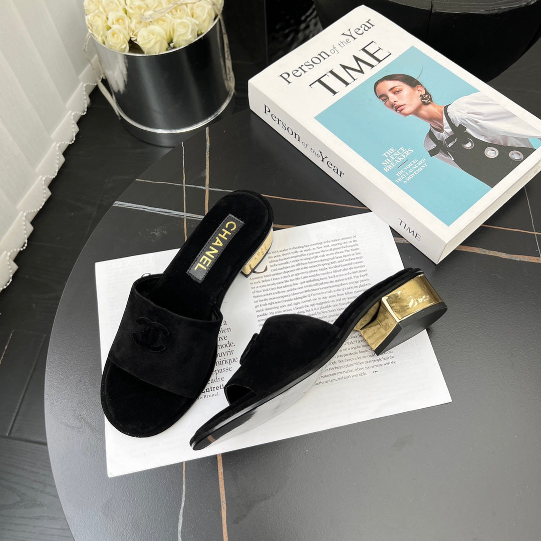 Chane1 top fashion low heel suede slippers 0724030809