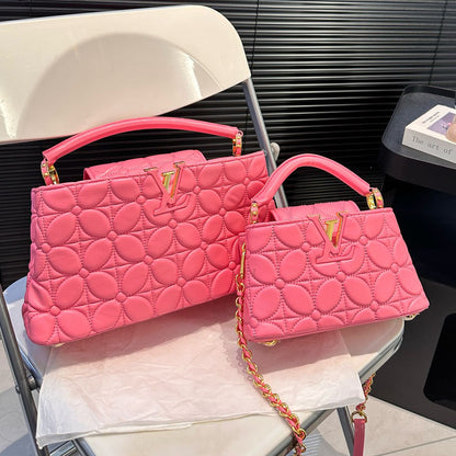 LV new CAPUCINES sheepskin embroidery handbag XC24100903