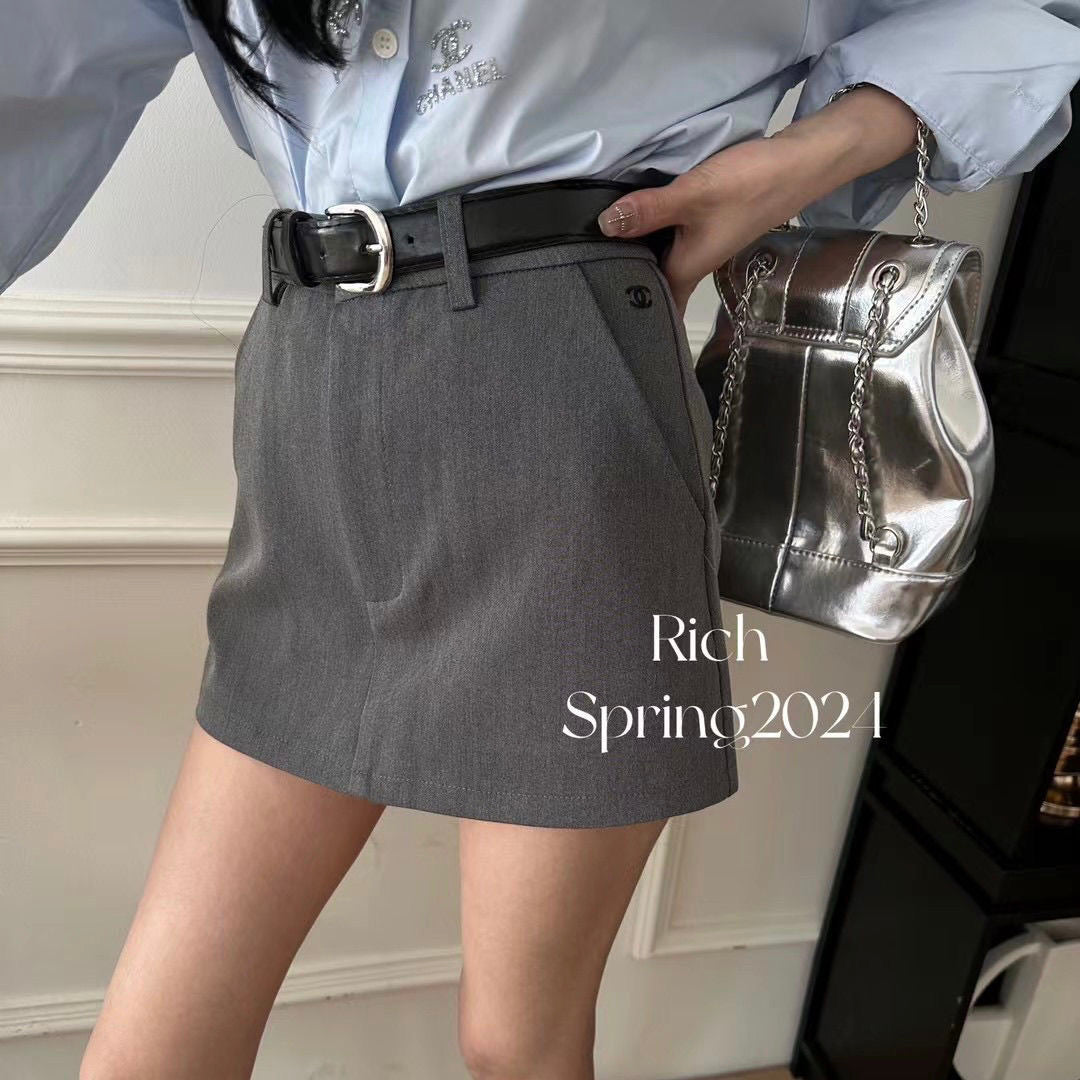 Spring and summer 24 new style embroidered logo suit skirt 1824031205