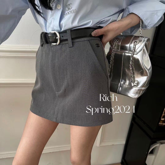 Spring and summer 24 new style embroidered logo suit skirt 1824031205