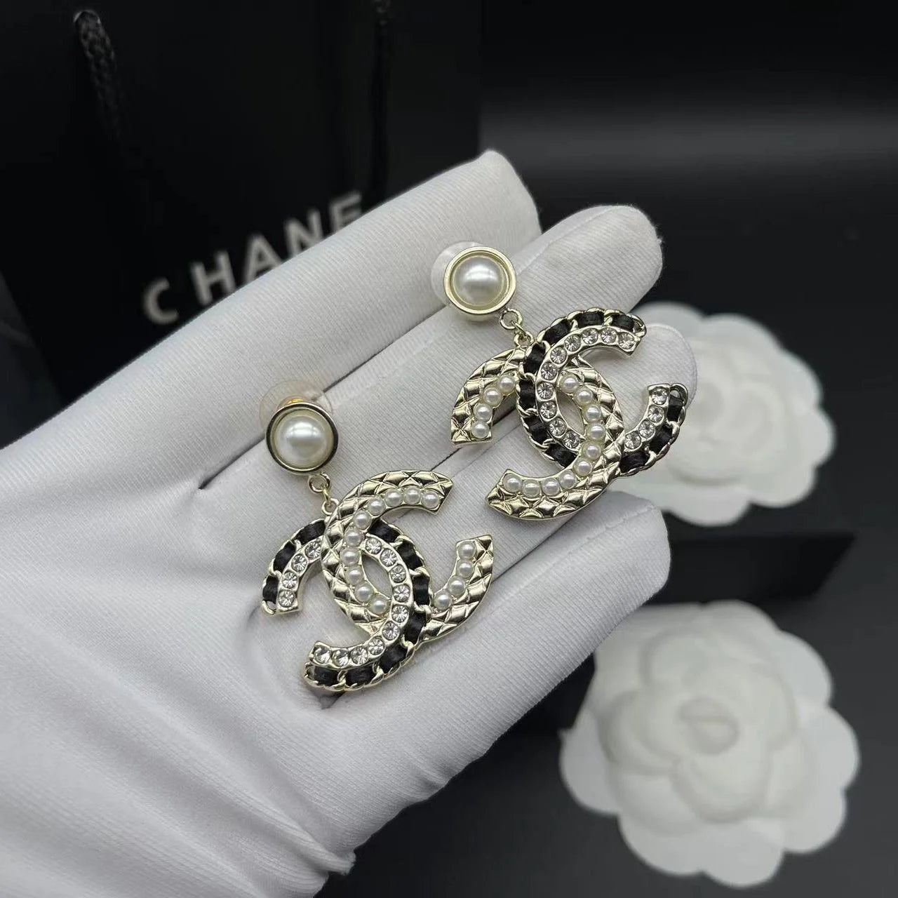 Fashionable Tassel Full Diamond Earrings 1024010313