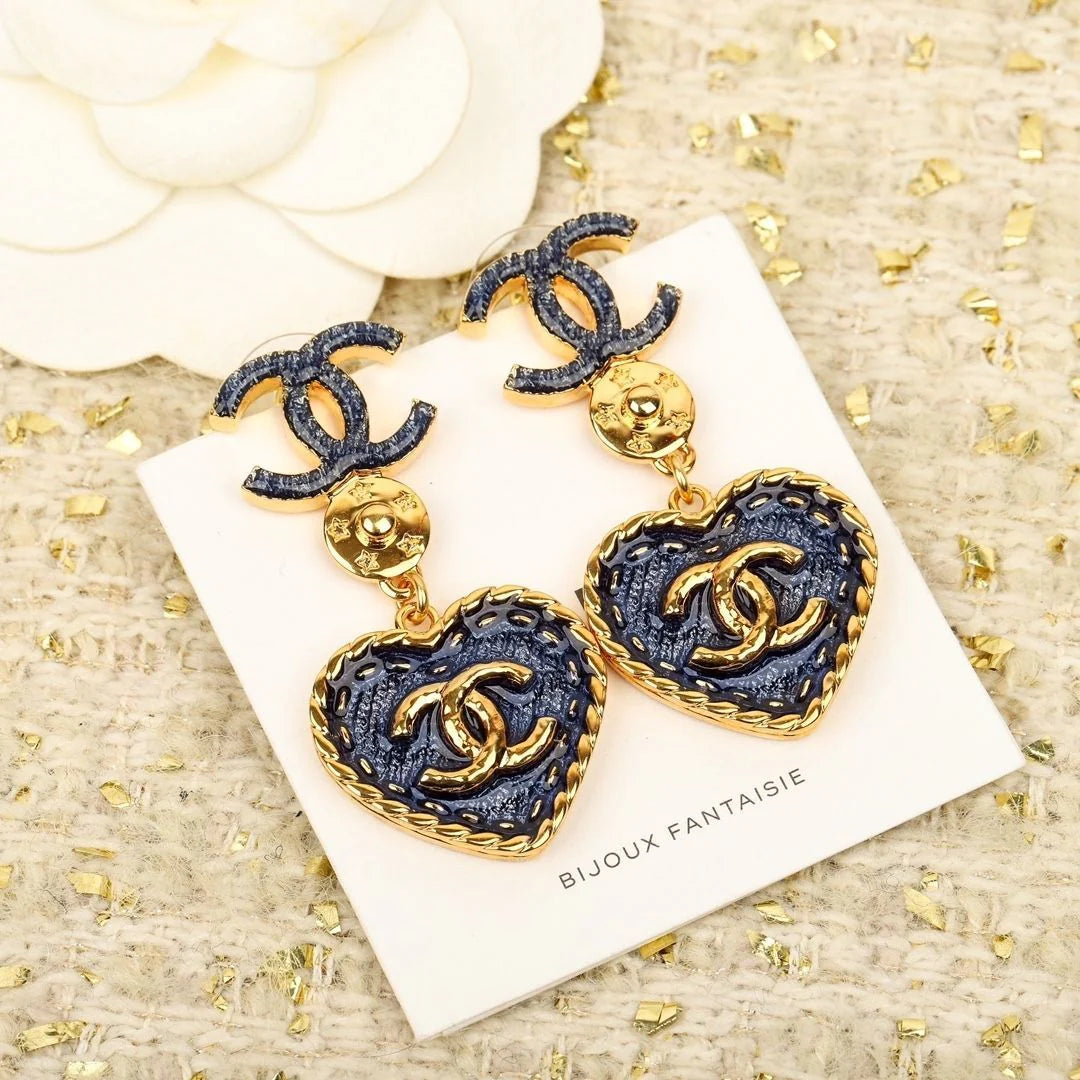 New Denim Heart Earrings Fashion Joker 1024072206