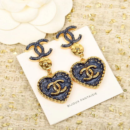 New Denim Heart Earrings Fashion Joker 1024072206
