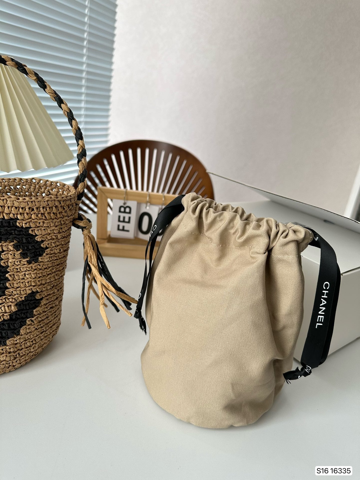 CNL summer woven bucket bag 0724041123