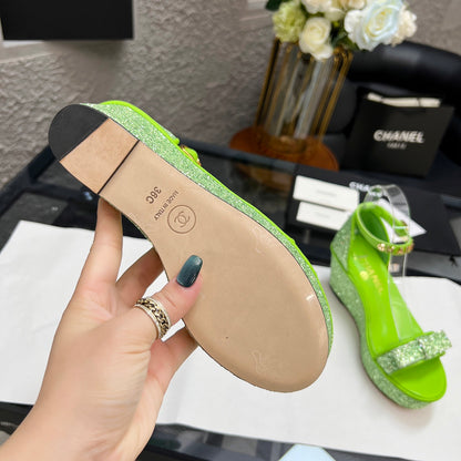 Chane1 top fashion thick sole sequined sandals 0724030815