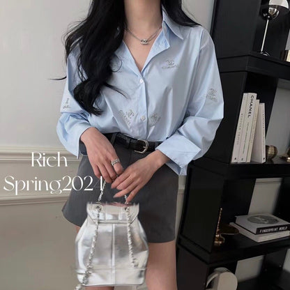 Spring and summer 24 new style embroidered logo suit skirt 1824031205