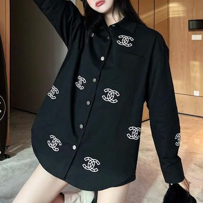 Women's fashion versatile printed shirt 1023112801