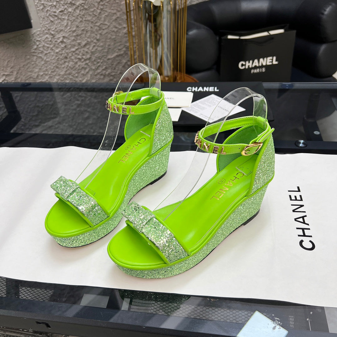 Chane1 top fashion thick sole sequined sandals 0724030815