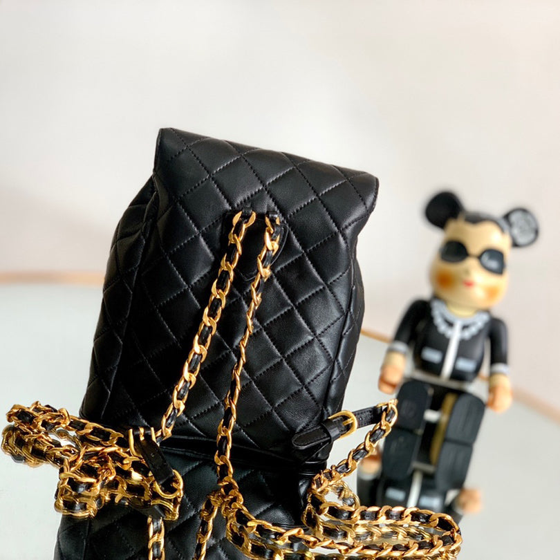 Vintage  Backpack-Gold-tone Metal-2 Sizes