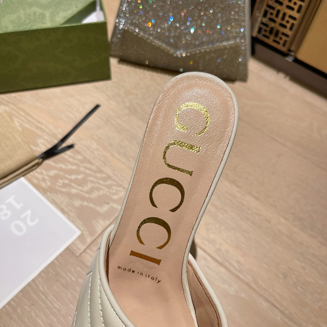 Black G Logo Handmade Leather women's High Heeled-WX05202362601