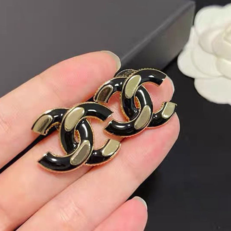 Anti allergic black gold earrings PD10042501