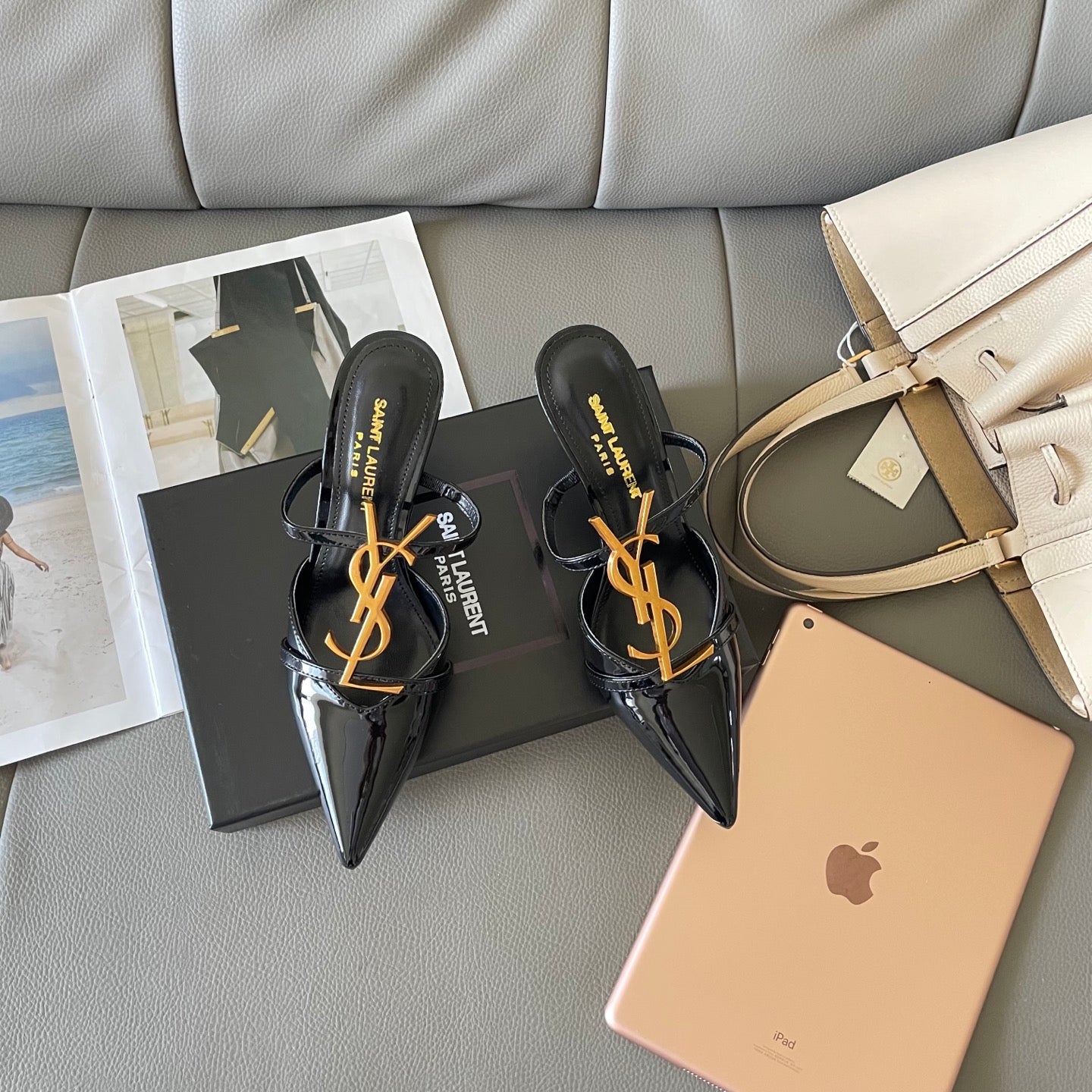 YSL's new fashionable pointed low-heeled sandals 0725061601