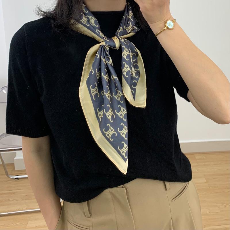 New French Retro Presbyterian Satin Scarf 1024051517