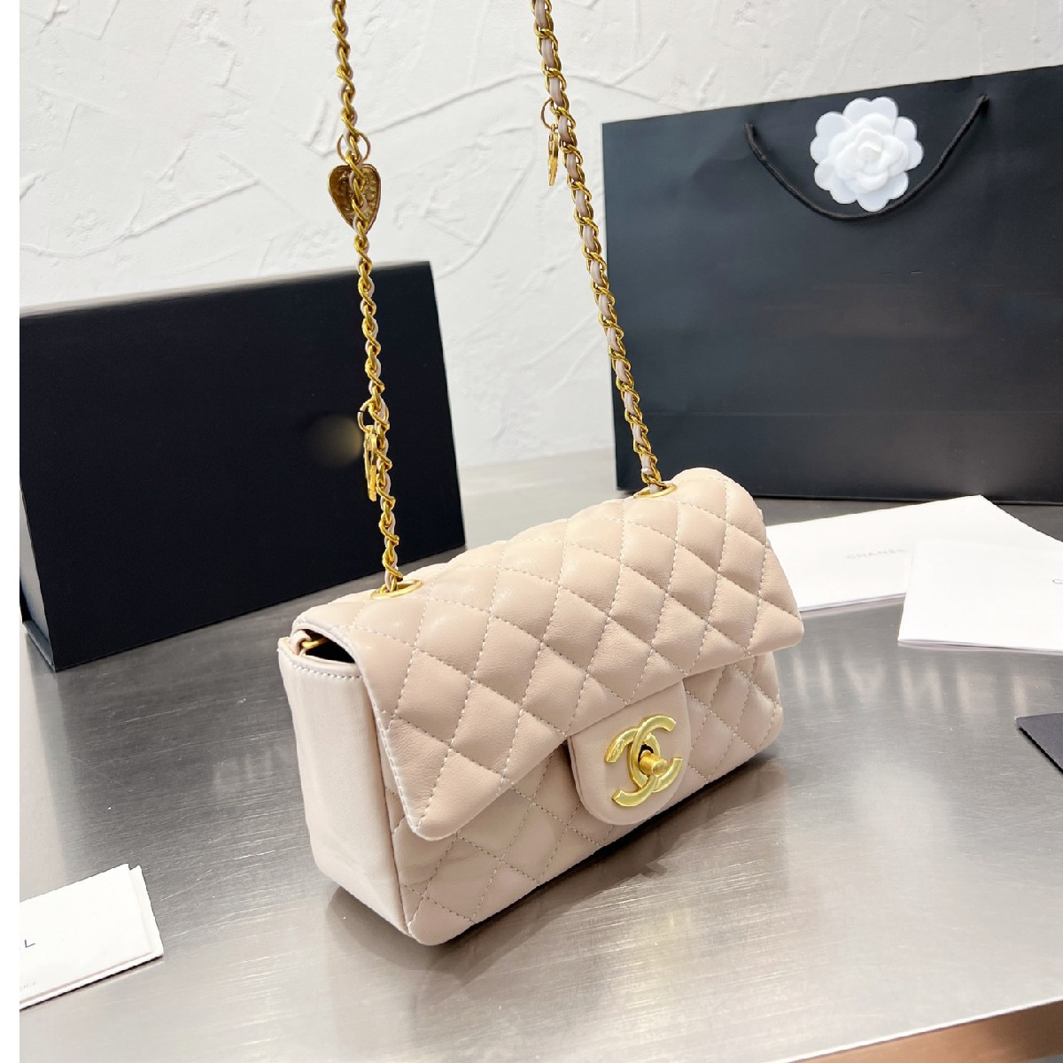 Flap Bag With Gold-Tone Metal