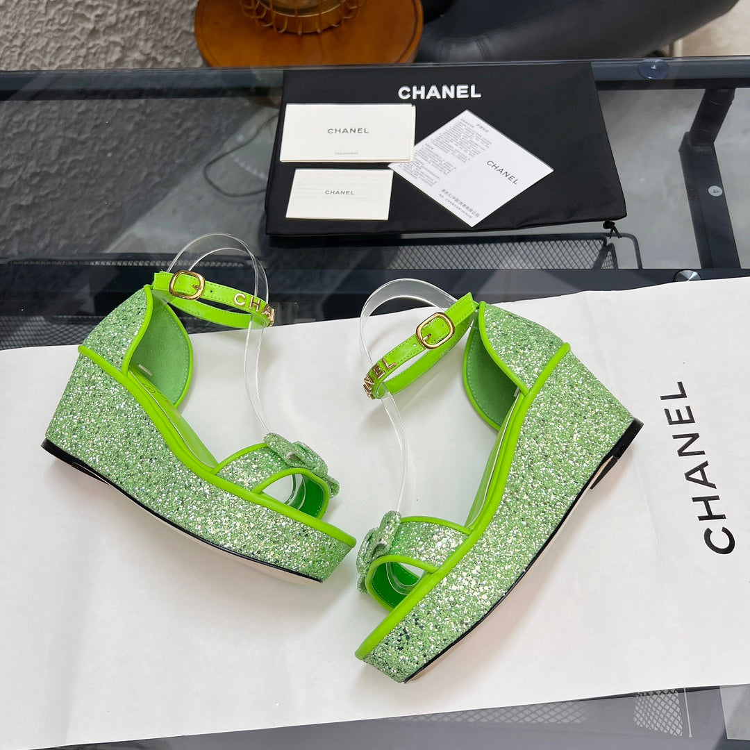Chane1 top fashion thick sole sequined sandals 0724030815