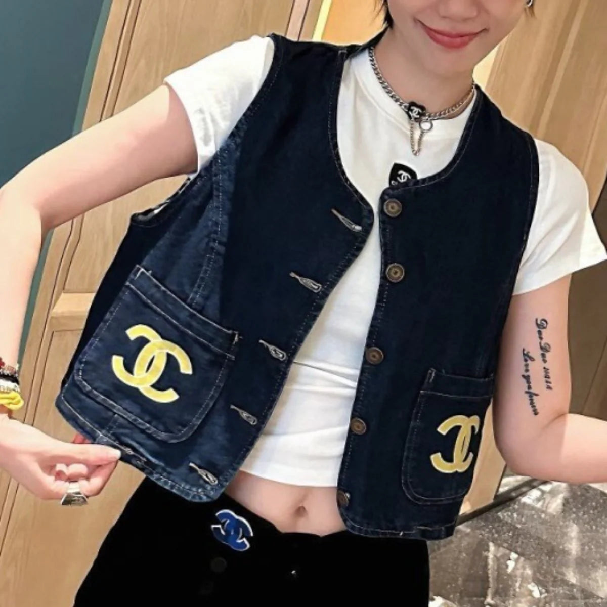 Fashion Joker Denim Vest Wear 1024073119