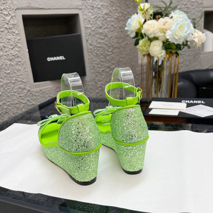 Chane1 top fashion thick sole sequined sandals 0724030815