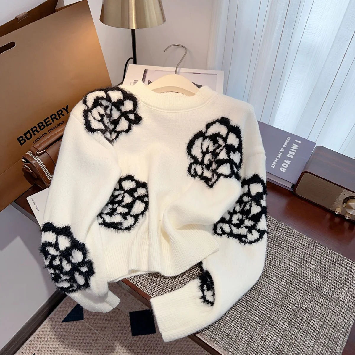 Small Fragrant Style Camellia Women's Autumn And Winter Sweater -PD052023122803