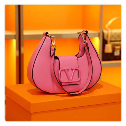 New Solid Color Litchi Underarm Bag Fashion Shoulder Bag 1024051518