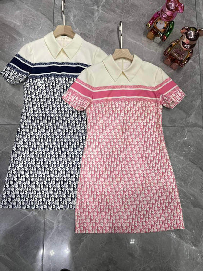 New Fashion Printed Lapel Shirt Dress 1024050701