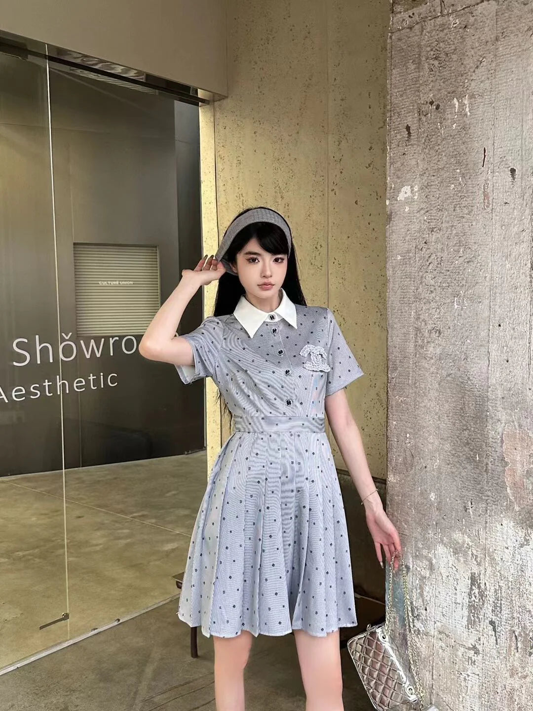 New Full Print Fashion Casual Short Sleeve Dress 1024041106