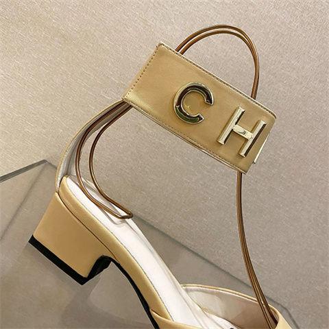 New Color Matching Pointed Shoes Velcro Shallow Thick Heel Women's Shoes 1024032522