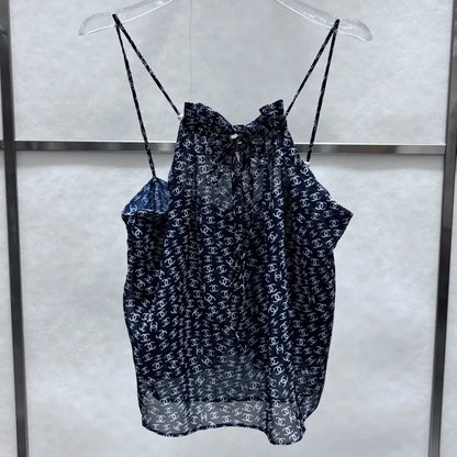 French Camisole Vest Sweet Floral Top 1025042401