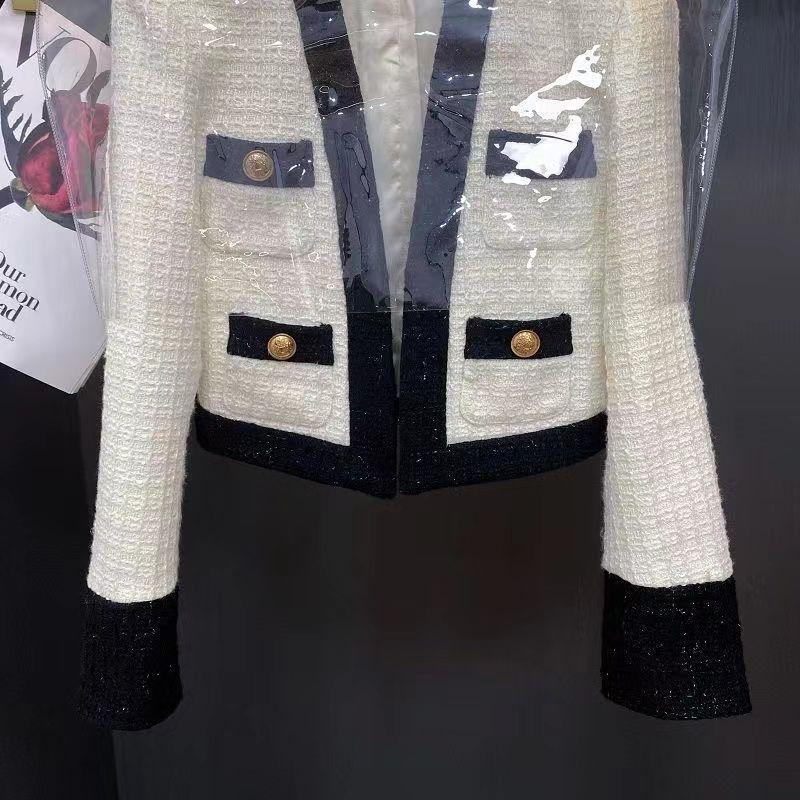 Color Block Tweed Short Coat 0823112209