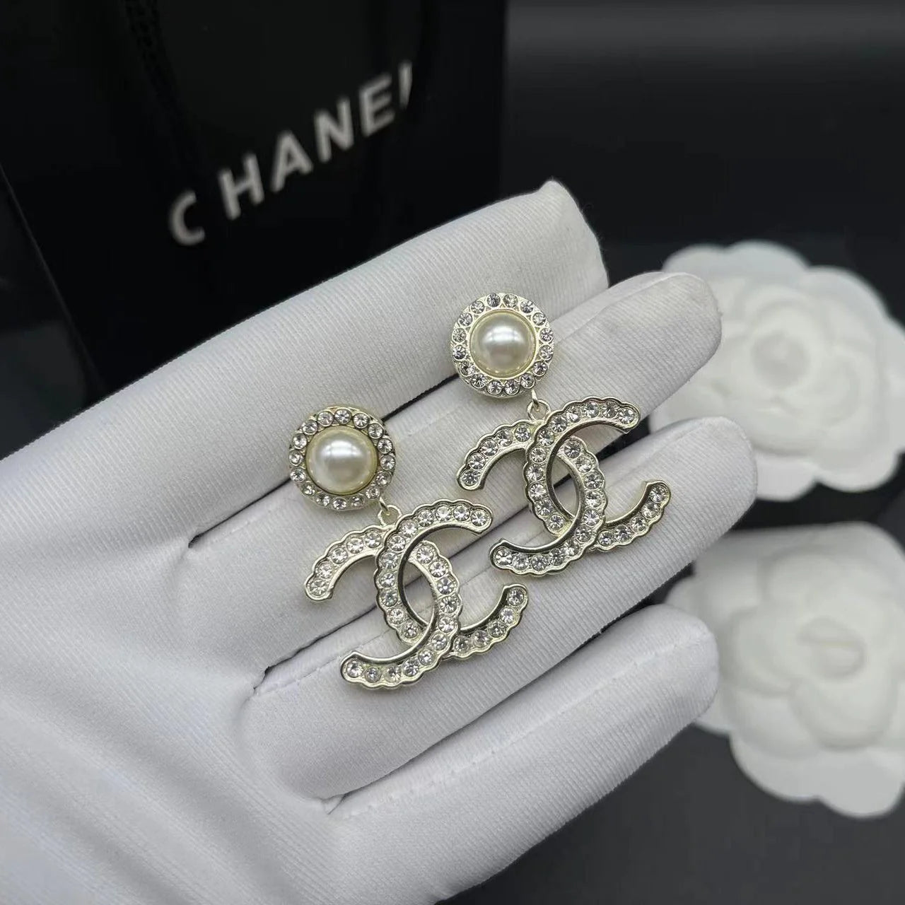 Fashionable Tassel Full Diamond Earrings 1024010313