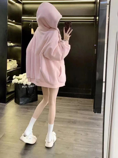 Classic Velvet Large Sweatshirt Jacket 0823120405