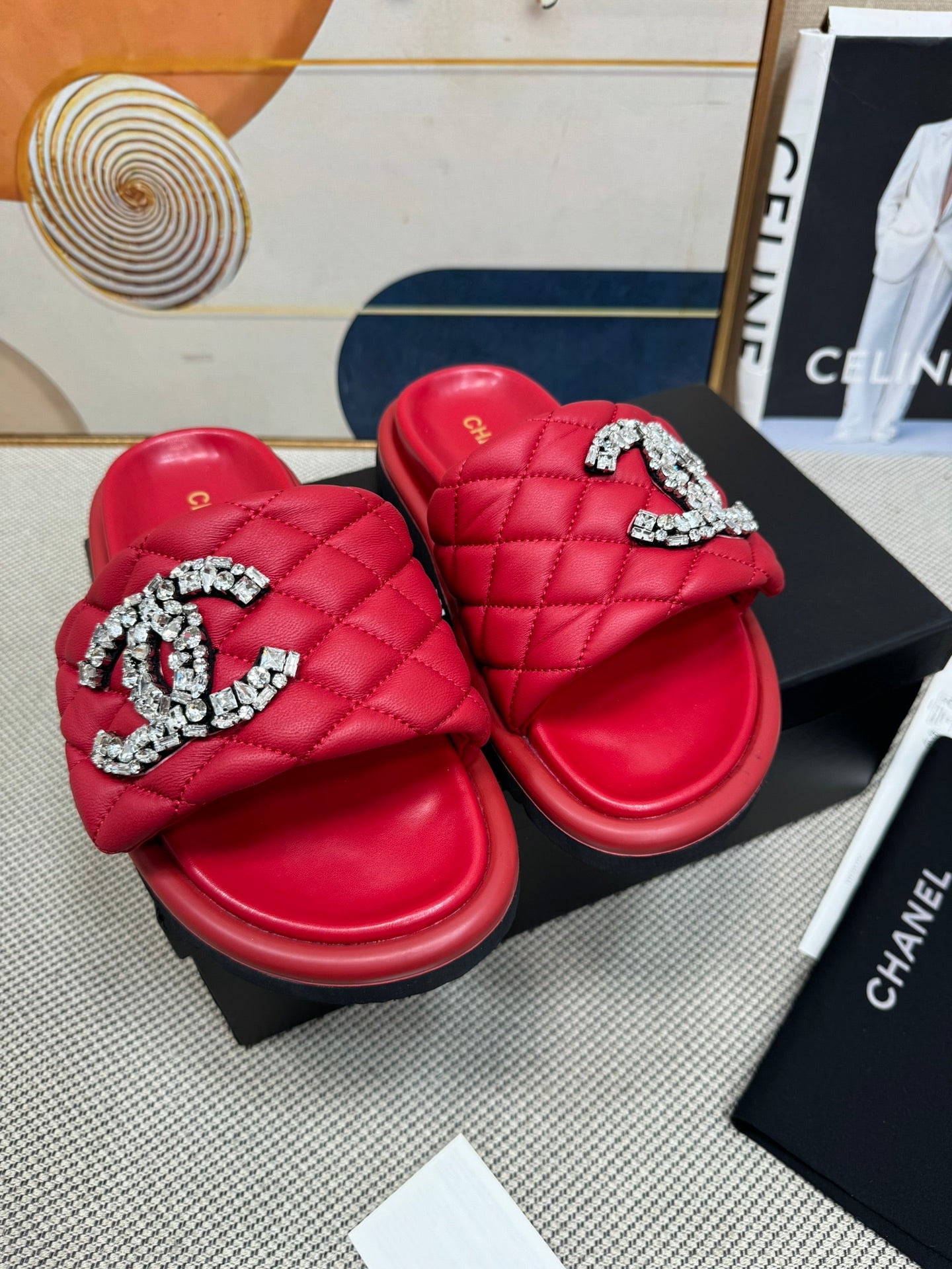 CNL dopamine color thick-soled Velcro women's slippers 0724042705