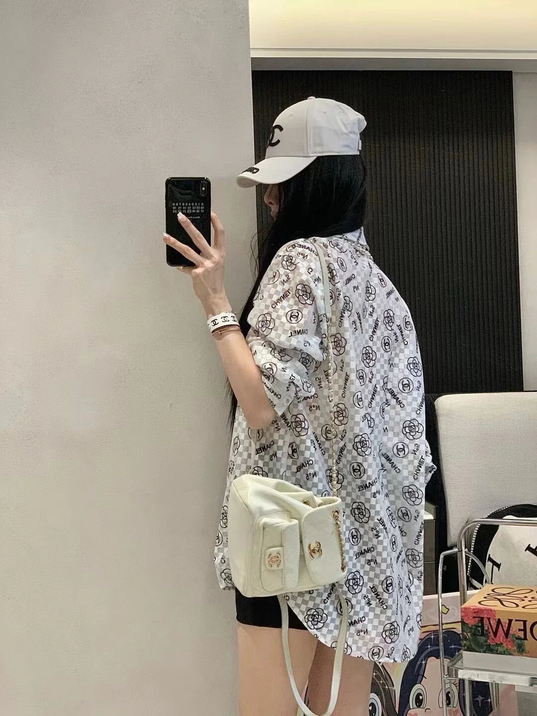 New Arrival Rhombic Printed All-Match Casual Long-Sleeved Sunscreen Shirt 1024041107