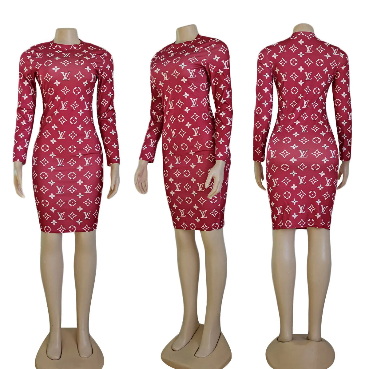 Sexy printed slim fit hip-hugging dress XC0823110101