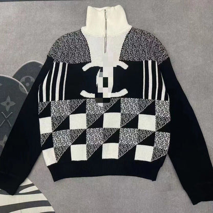 Fashion Knit Stand Collar Loose Top PD1023073121