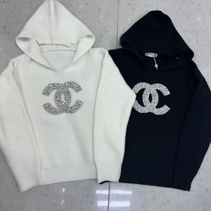 High end hooded knitted sweater 1024111505