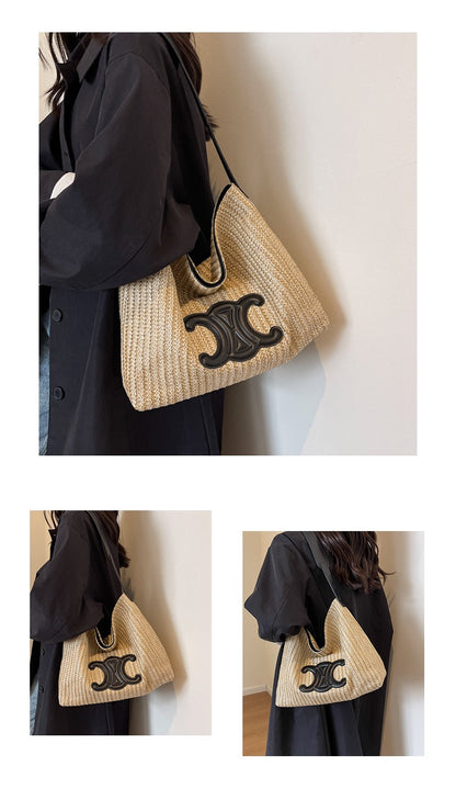 CL shoulder portable straw bag 0724041102