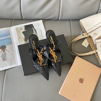 YSL's new fashionable pointed low-heeled sandals 0725061601