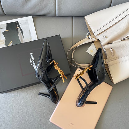 YSL's new fashionable pointed low-heeled sandals 0725061601