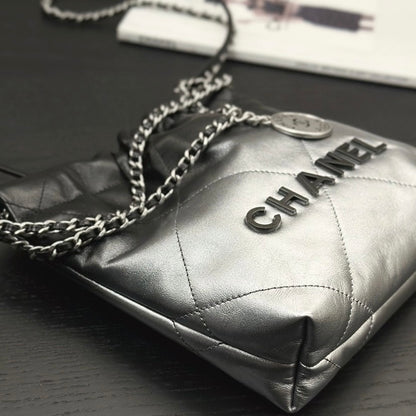 New black and silver gradient plaid bag 071