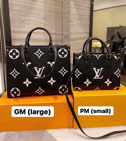 Handmade Bicolor Empreinte Leather Handbag On the Go