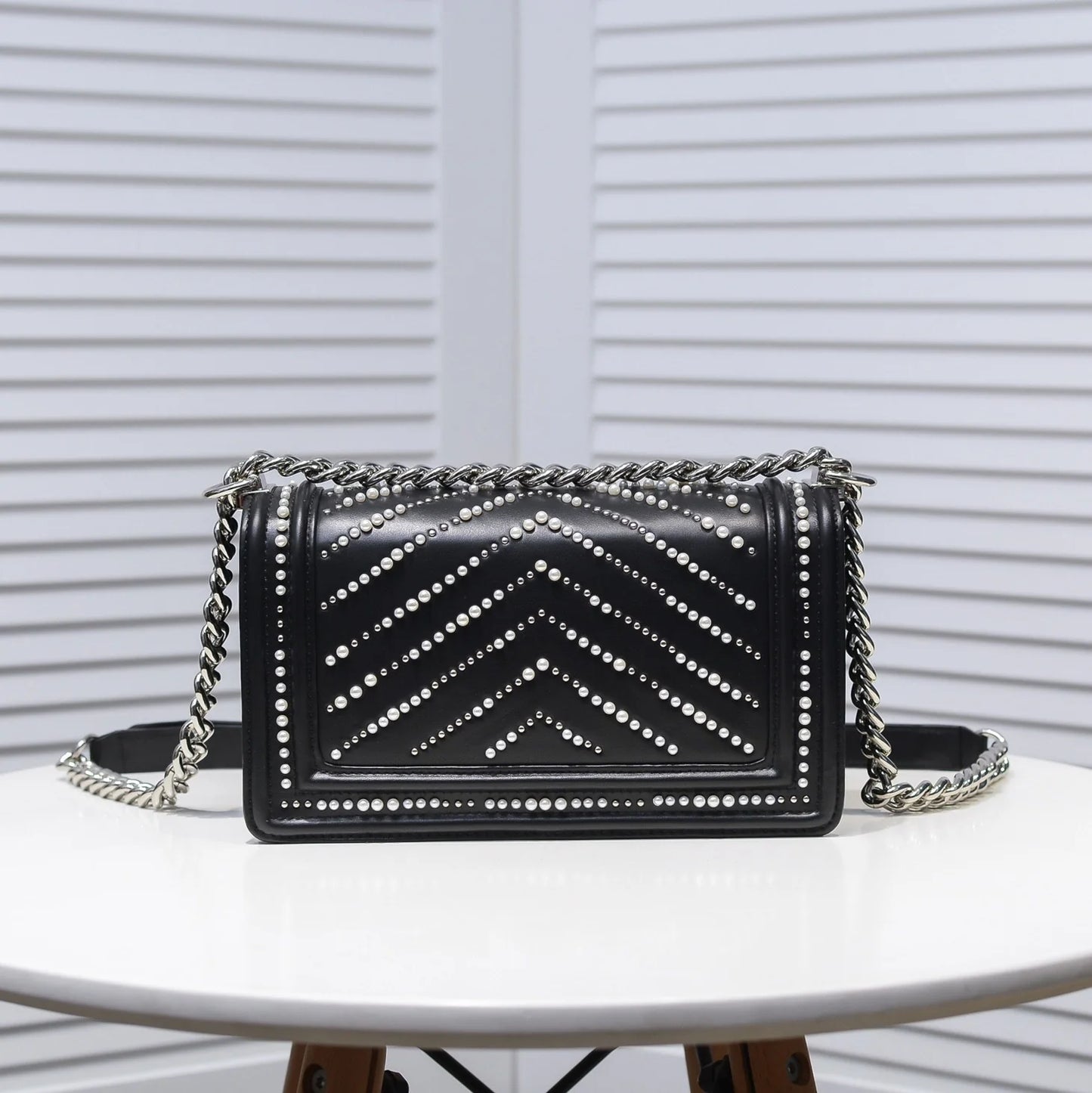 Luxury pearl diamond plaid bag 1024062604