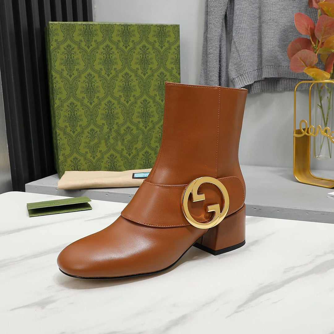 New fashion ladies brown ankle boots