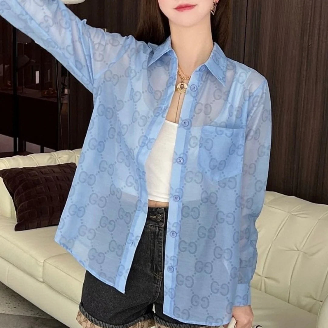 Fashion Ice Silk Breathable Long Sleeve Shirt 1024073121