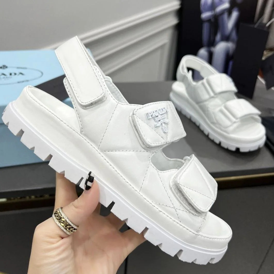 Spring And Summer New Women's Shoes Leather Soft Bottom Muffin Sandals Velcro 1024030828